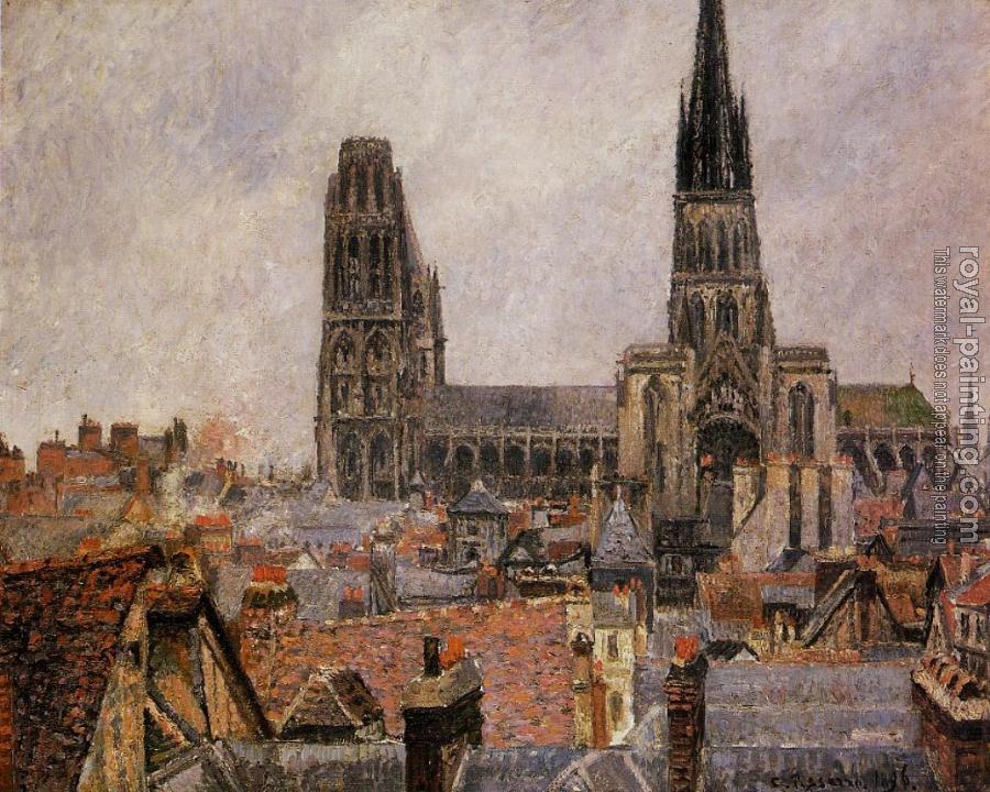 Camille Pissarro : The Roofs of Old Rouen, The Cathedral